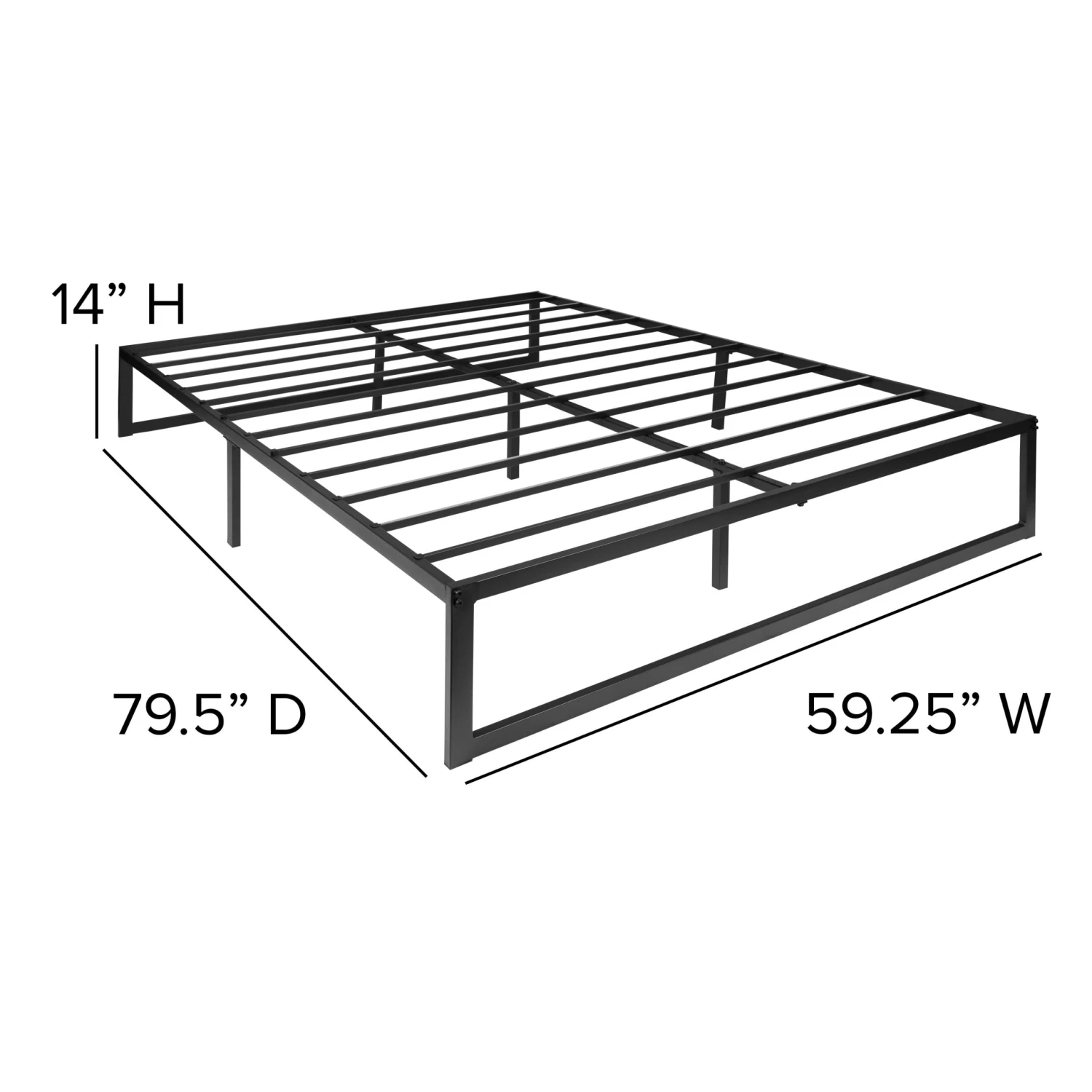 Flash 14 Inch Metal Platform Bed Frame With 12 Inch Memory Foam Pocket Spring Mattress In A Box (No Box Spring Required) - Image 6