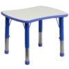 Flash 21.875"W X 26.625"L Rectangular Plastic Height Adjustable Activity Table