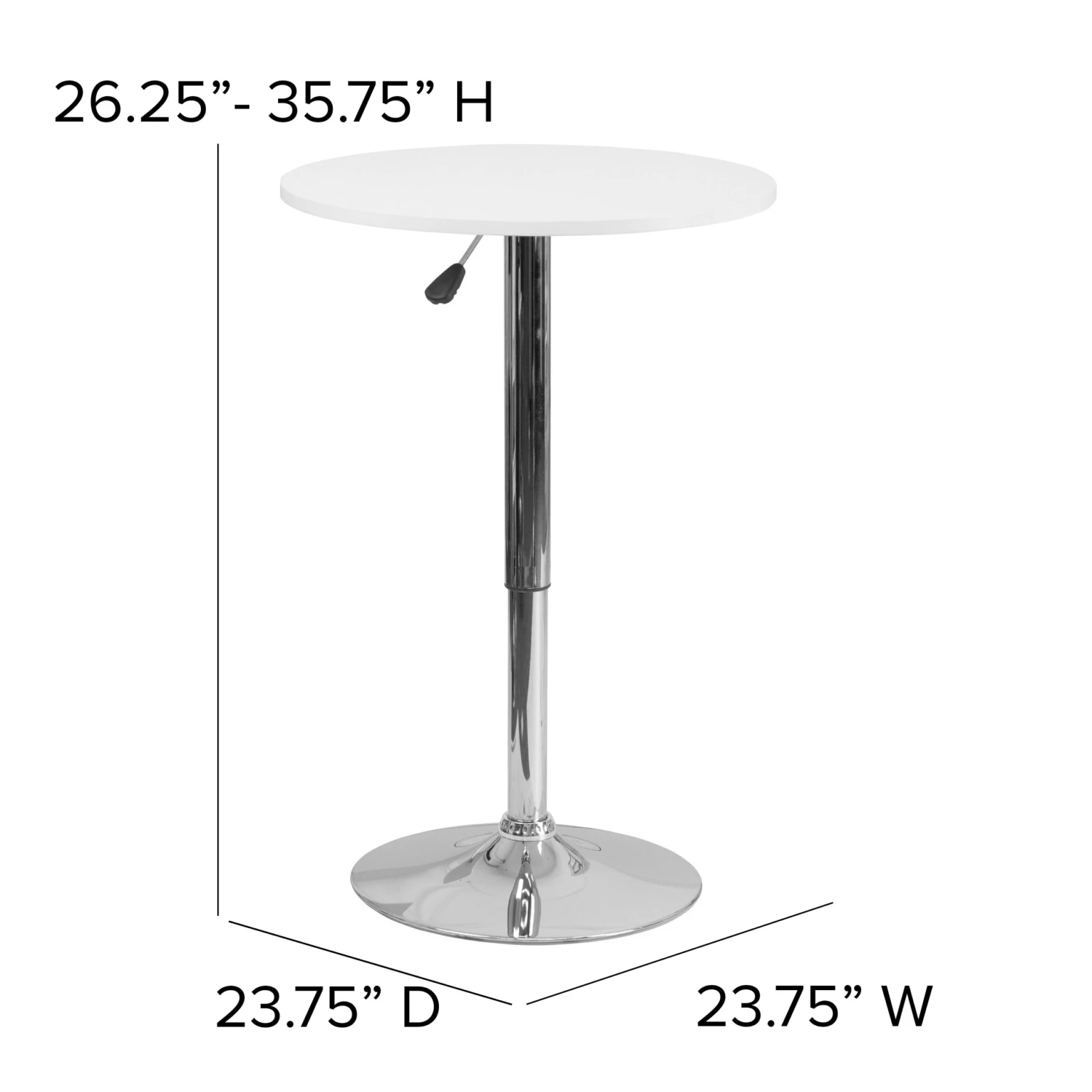 Flash 23.75'' Round Adjustable Height Wood Table (Adjustable Range 26.25'' - 35.75'') - Image 6