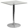Flash 23.75'' Square Glass Table With 30''H Chrome Base