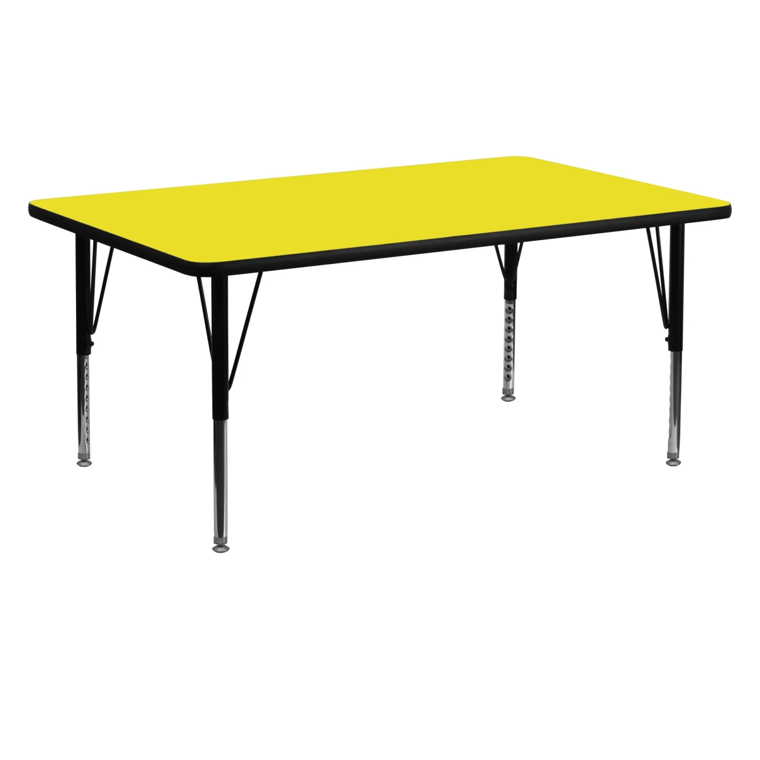 Flash 24''W X 60''L Rectangular HP Laminate Activity Table - Height Adjustable Short Legs - Image 4