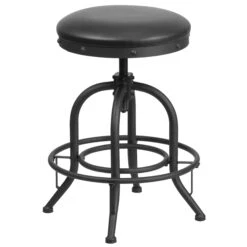 Flash 24'' Counter Height Stool With Swivel Lift LeatherSoft Seat