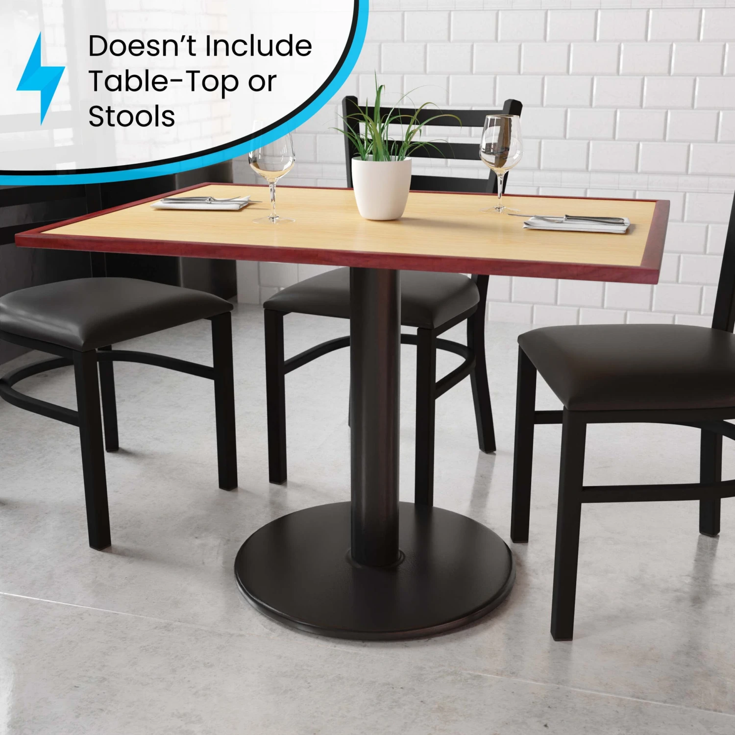 24'' Round Restaurant Table Base With 4'' Dia. Table Height Column - Image 5