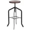 Flash 30" Barstool With Adjustable Wood Seat