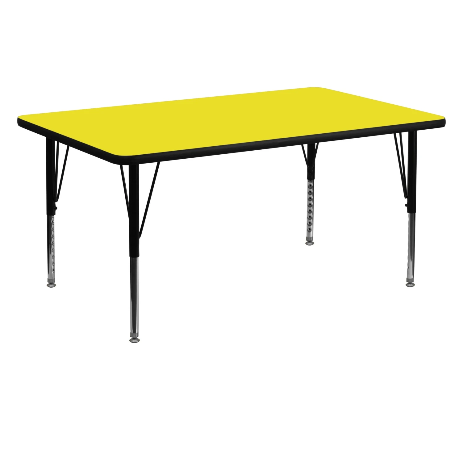 Flash 30''W X 60''L Rectangular HP Laminate Activity Table - Height Adjustable Short Legs - Image 10