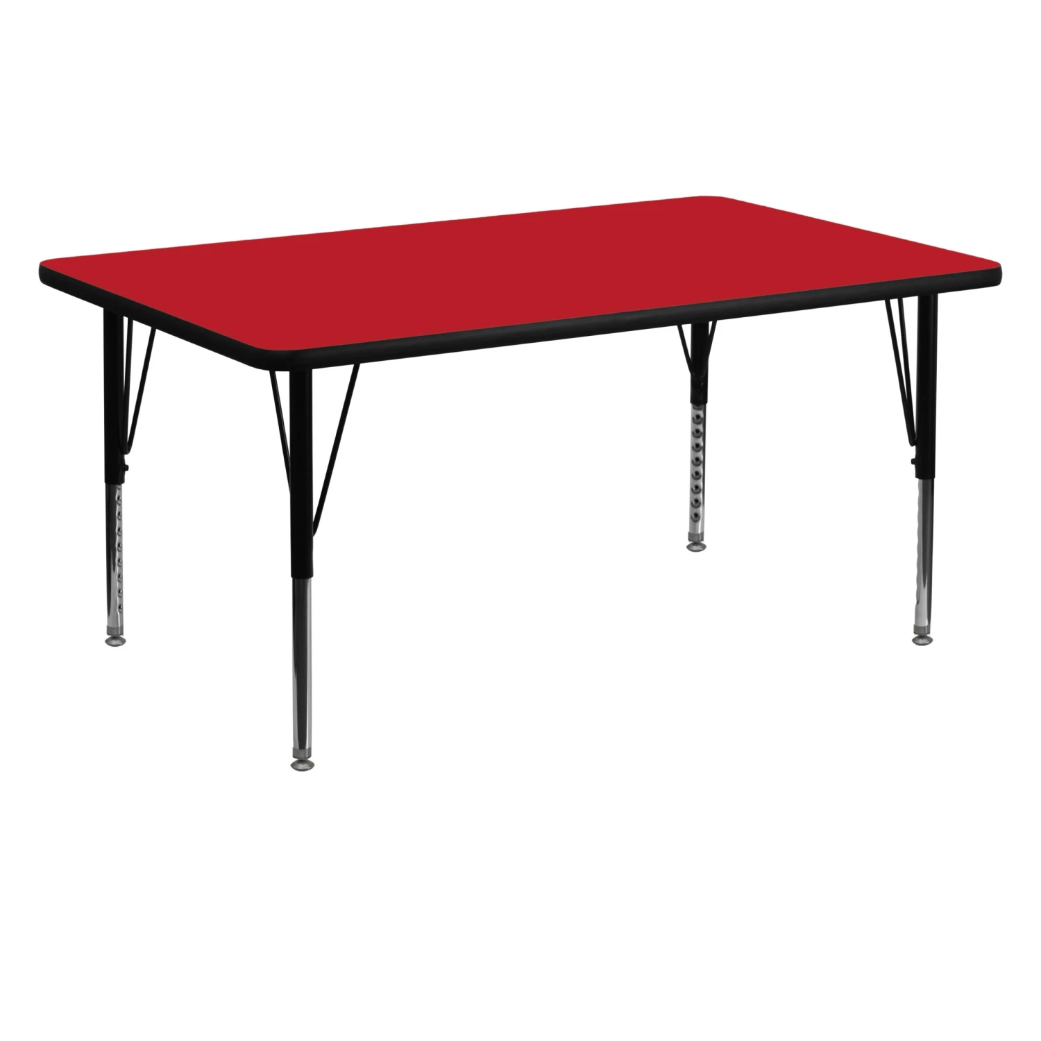 Flash 30''W X 60''L Rectangular HP Laminate Activity Table - Height Adjustable Short Legs - Image 4