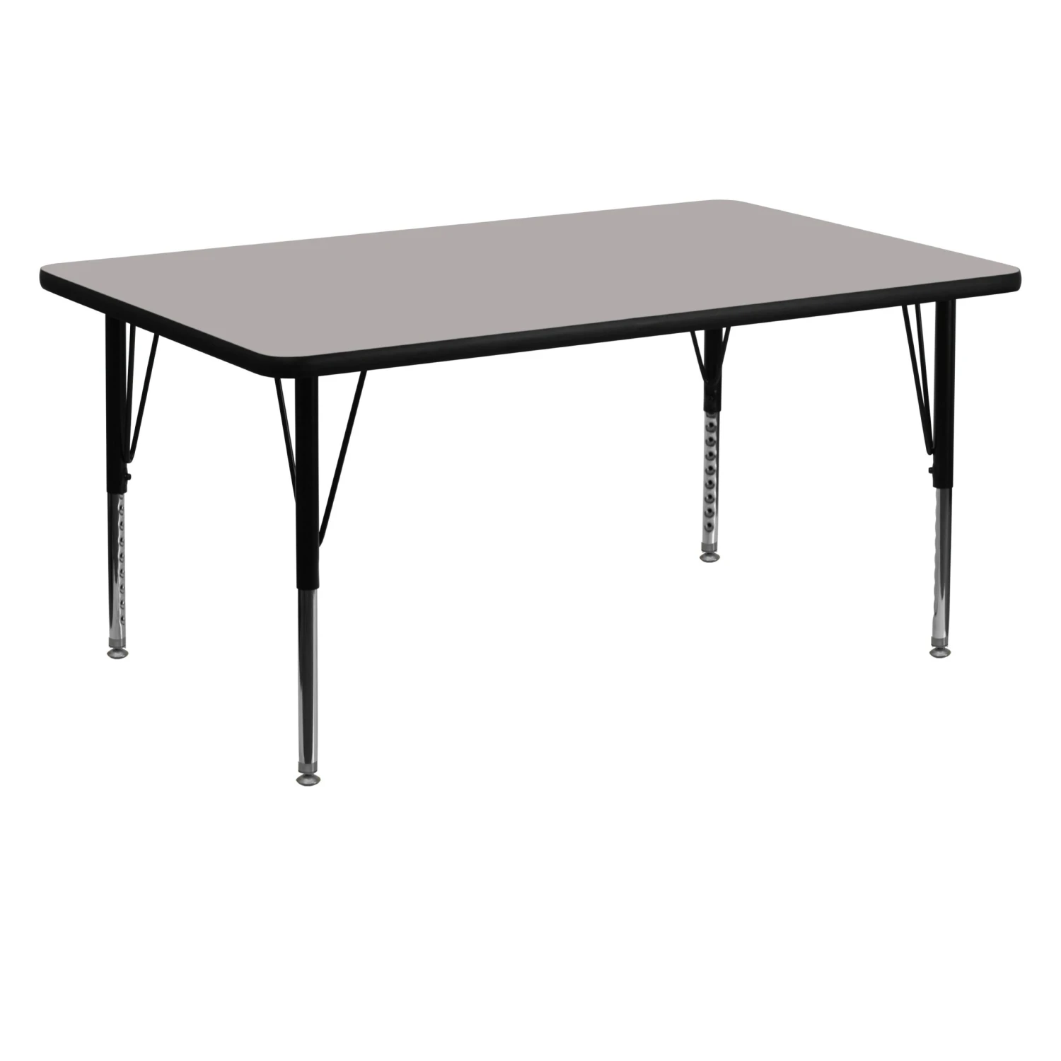 Flash 30''W X 60''L Rectangular HP Laminate Activity Table - Height Adjustable Short Legs - Image 7