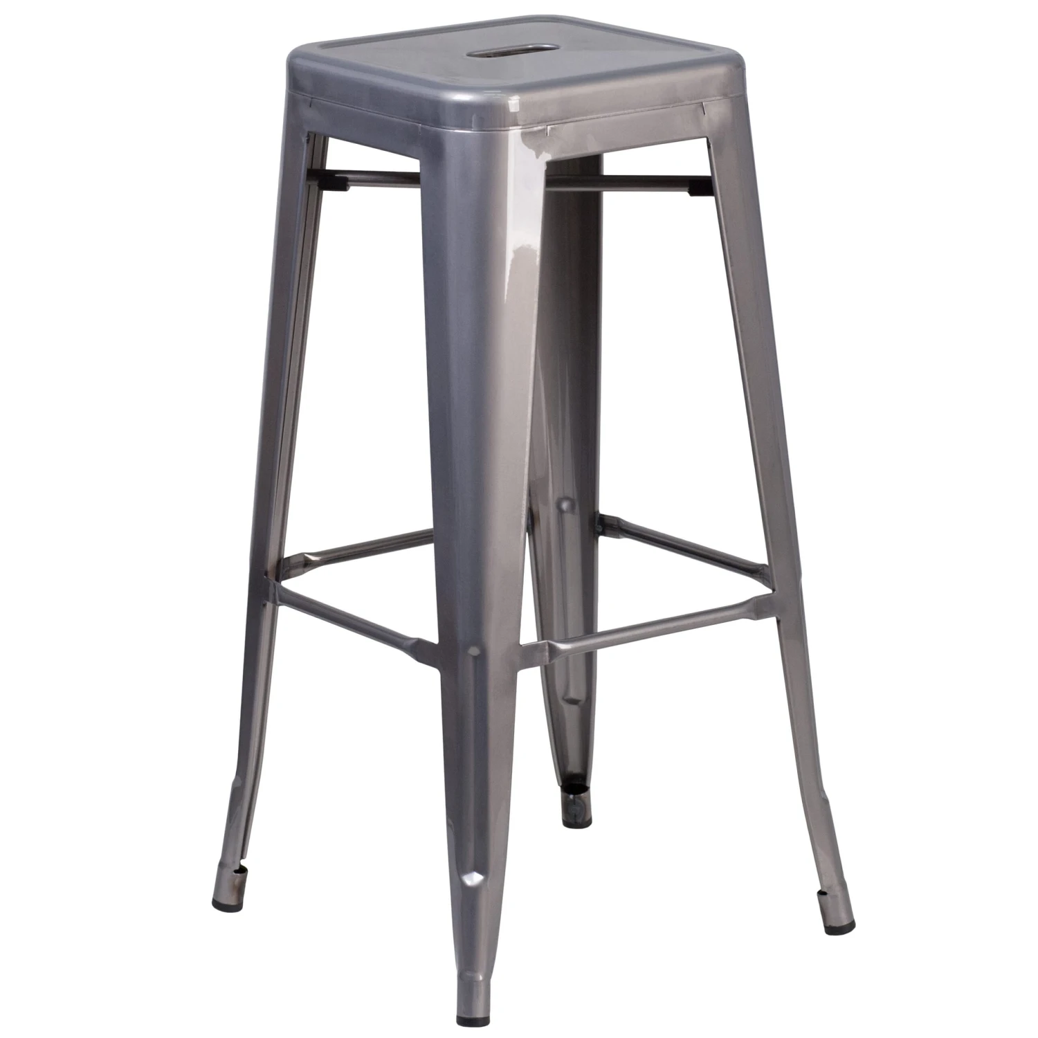 30'' High Backless Metal Indoor Barstool With Square Seat - Image 9