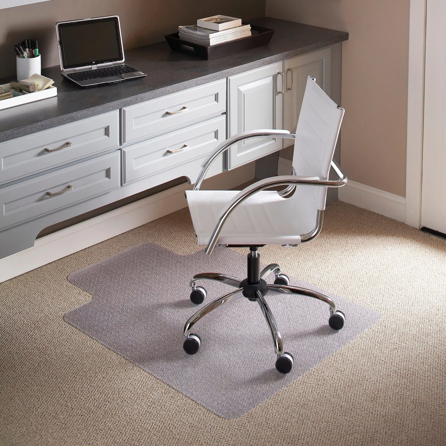 Flash 45'' X 53'' Carpet Chair Mat With Lip - Image 2