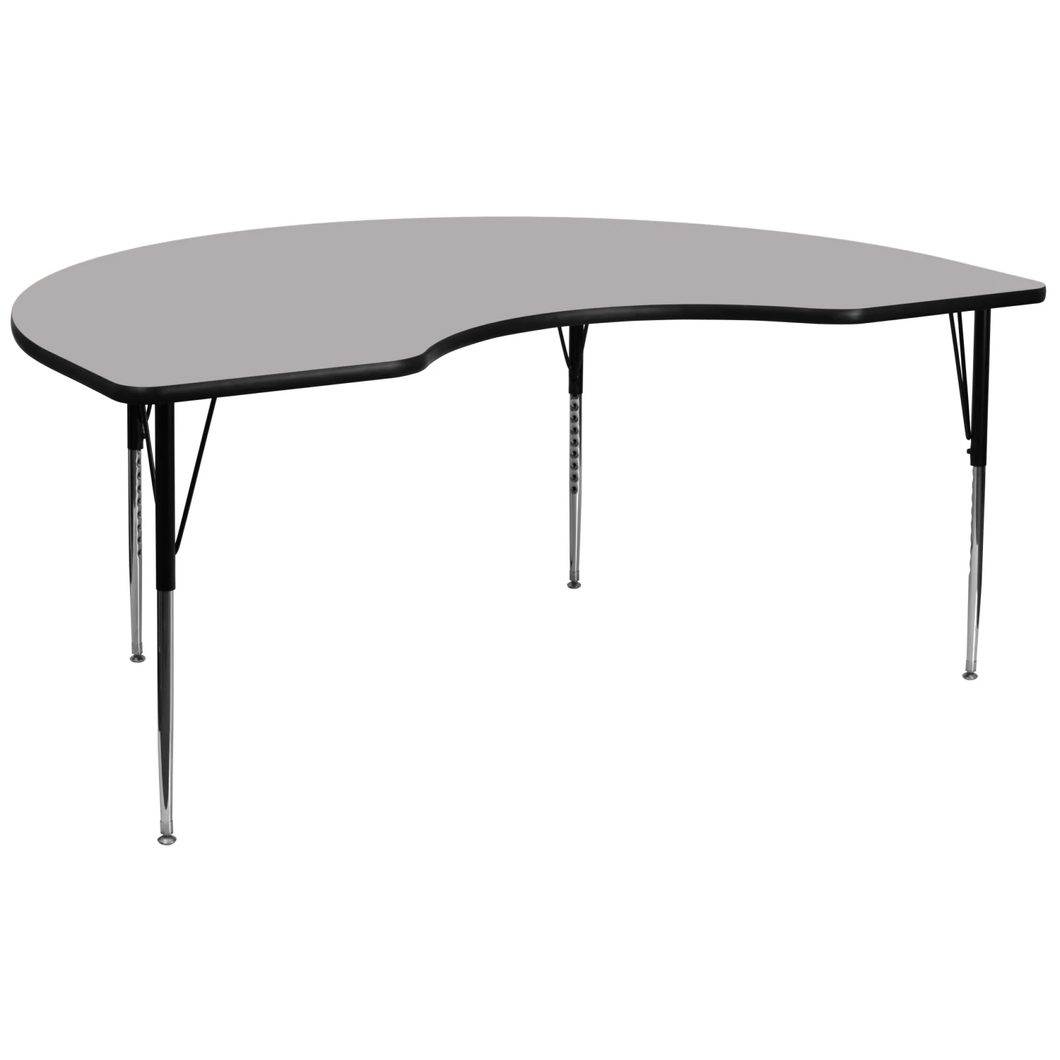 Flash 48''W X 96''L Kidney Thermal Laminate Activity Table - Standard Height Adjustable Legs - Image 10