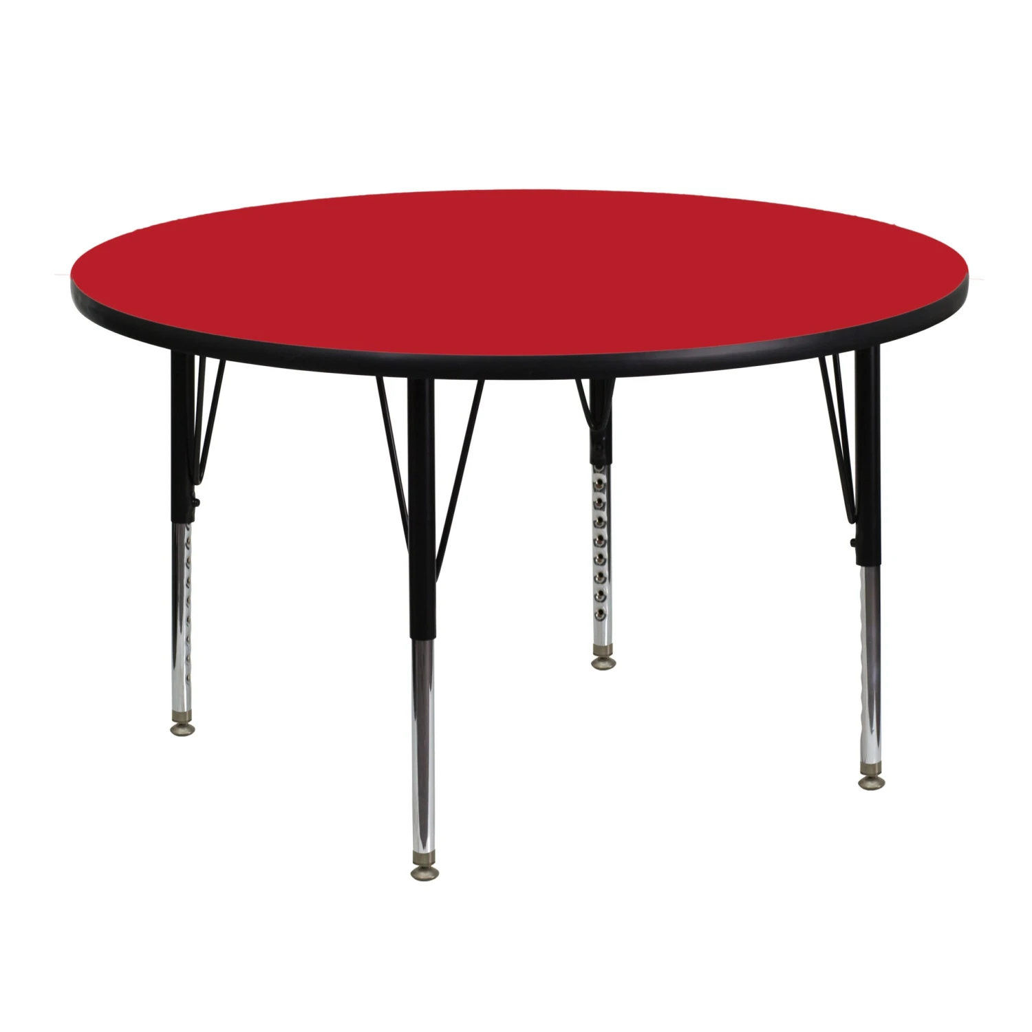Flash 48'' Round HP Laminate Activity Table - Height Adjustable Short Legs - Image 16