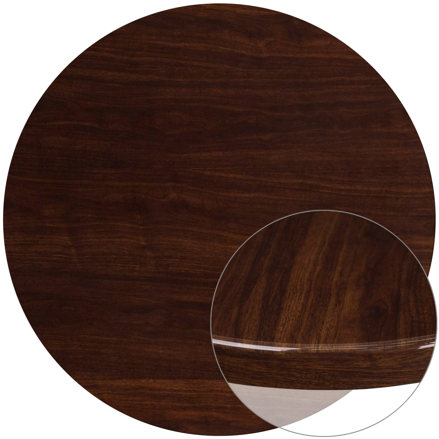 48'' Round High-Gloss Resin Table Top With 2'' Thick Drop-Lip - Image 7