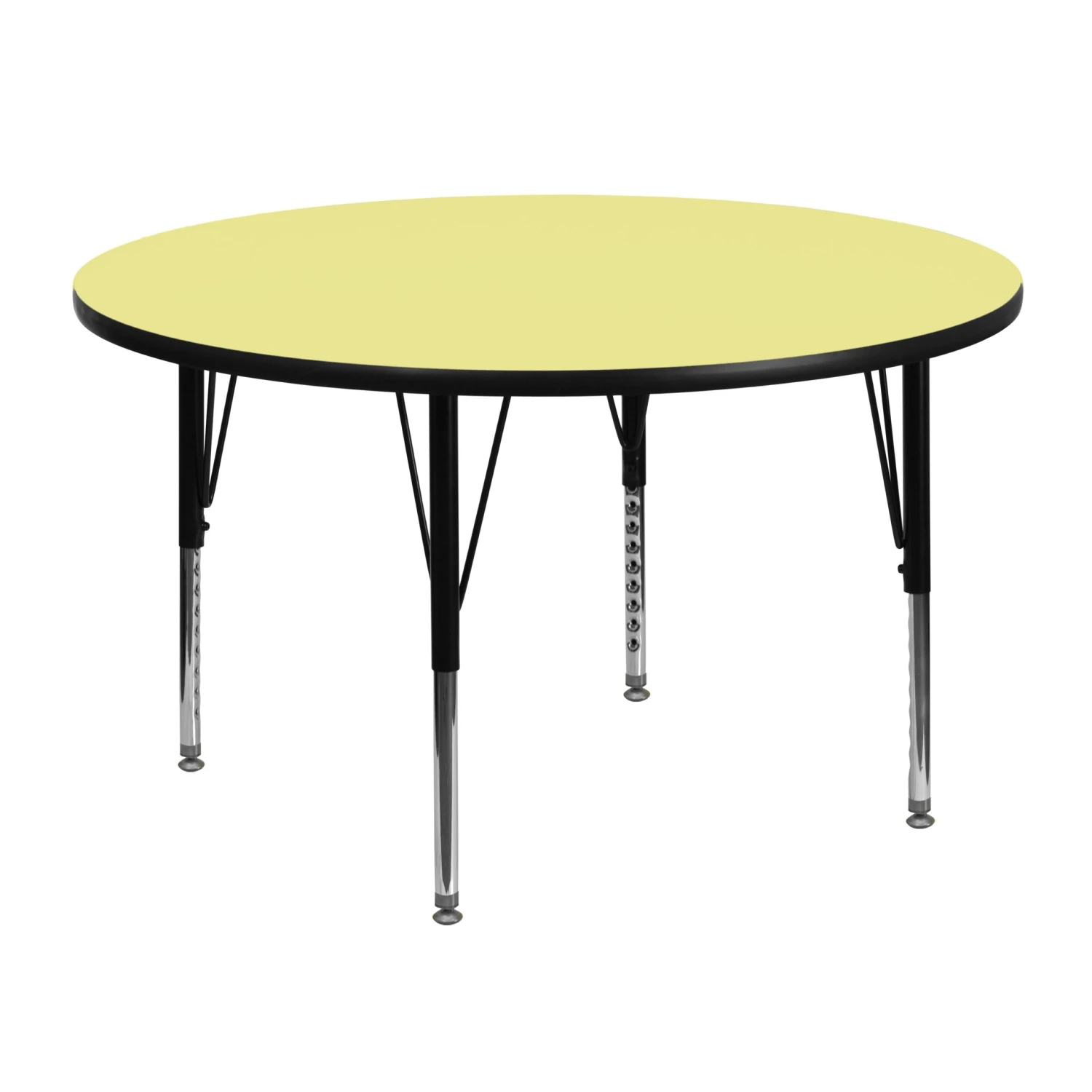 Flash 48'' Round Thermal Laminate Activity Table - Height Adjustable Short Legs - Image 14