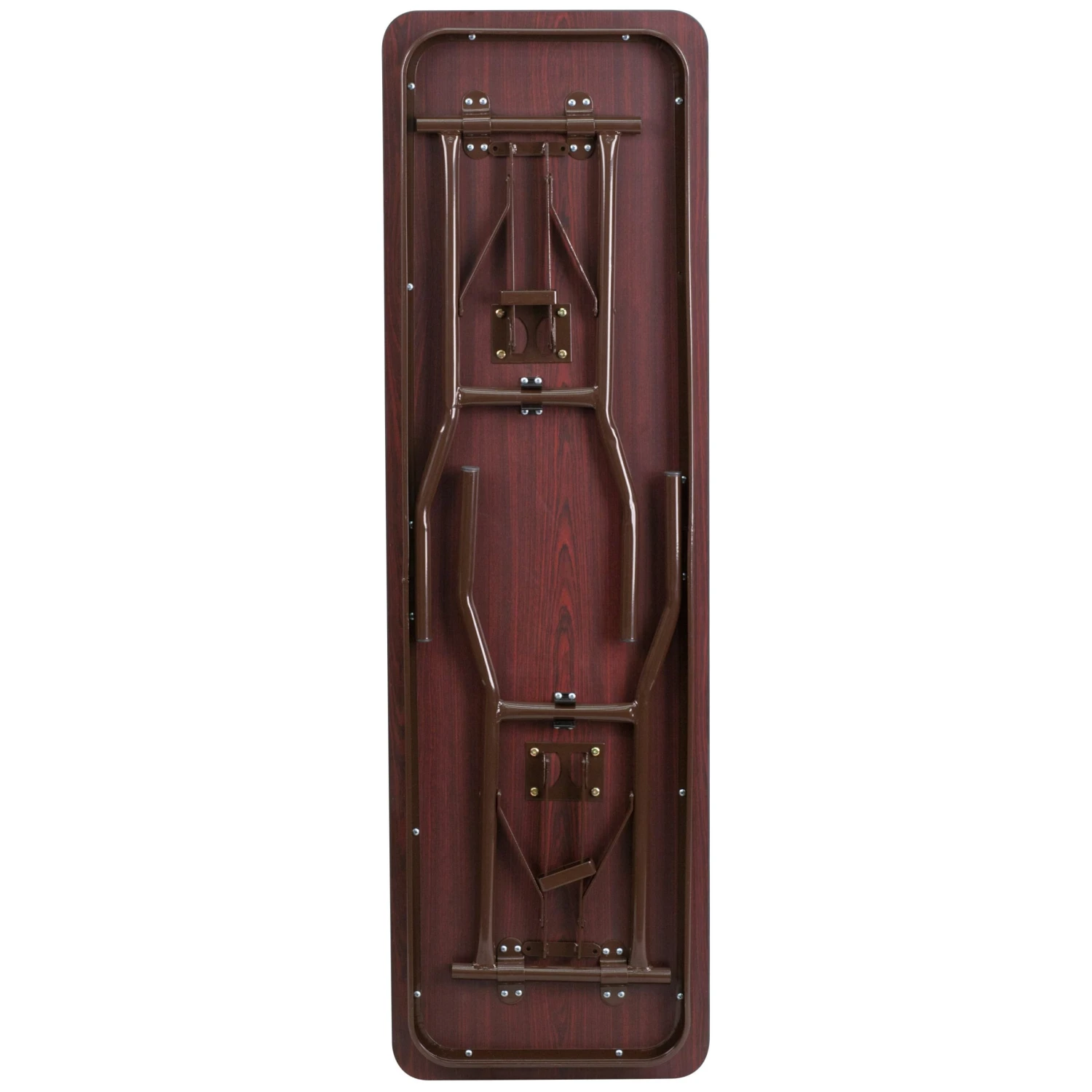 Flash 5-Foot High Pressure Mahogany Laminate Folding Training Table - Image 4