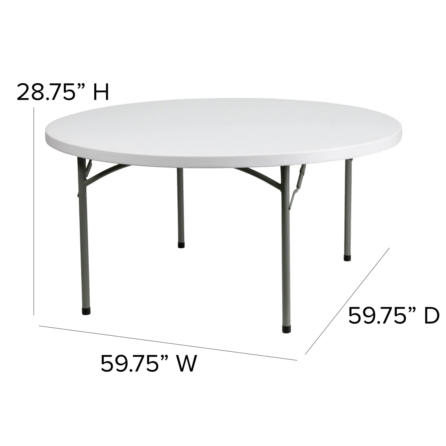 Flash 5-Foot Round Plastic Folding Table - Image 5