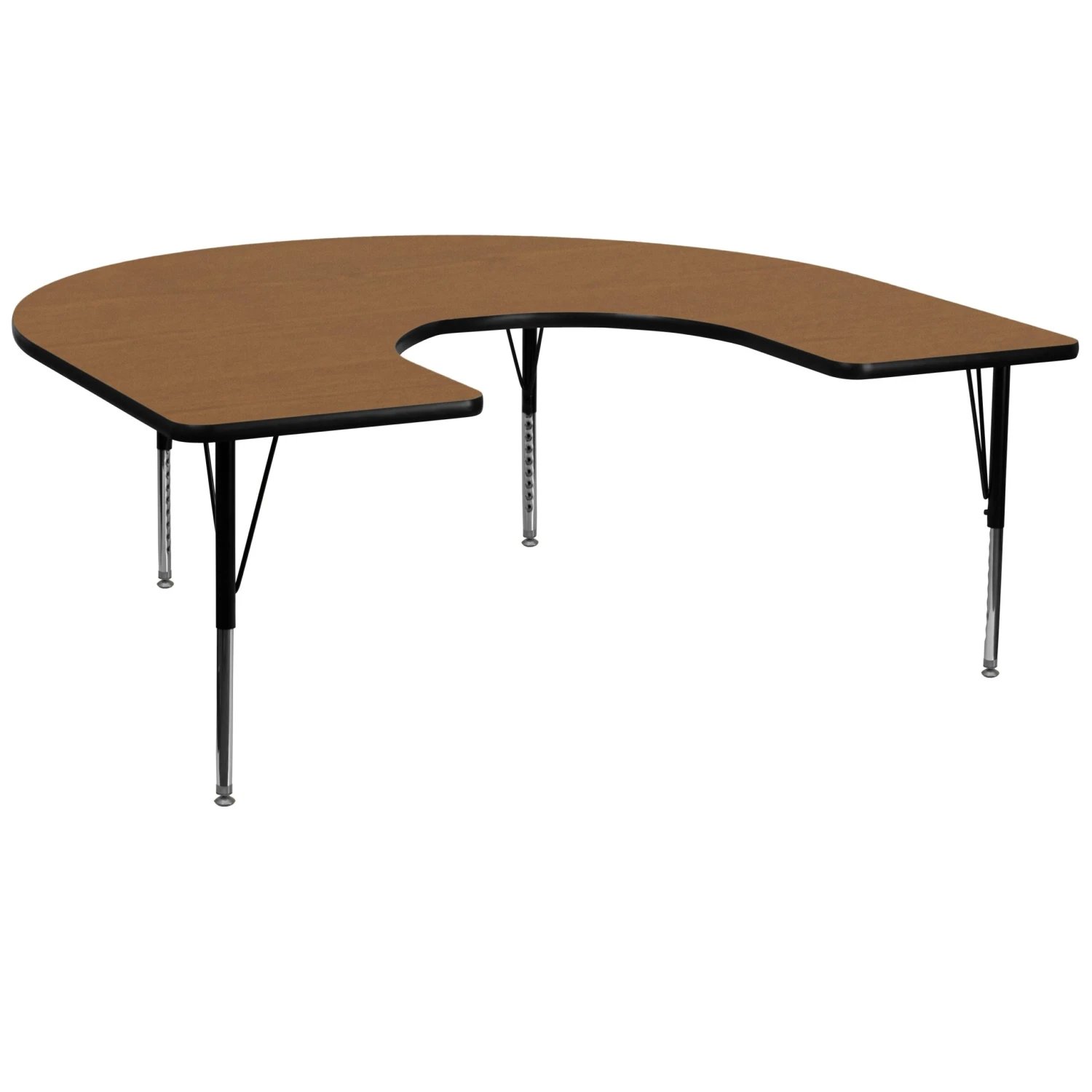 Flash 60''W X 66''L Horseshoe Thermal Laminate Activity Table - Height Adjustable Short Legs - Image 15
