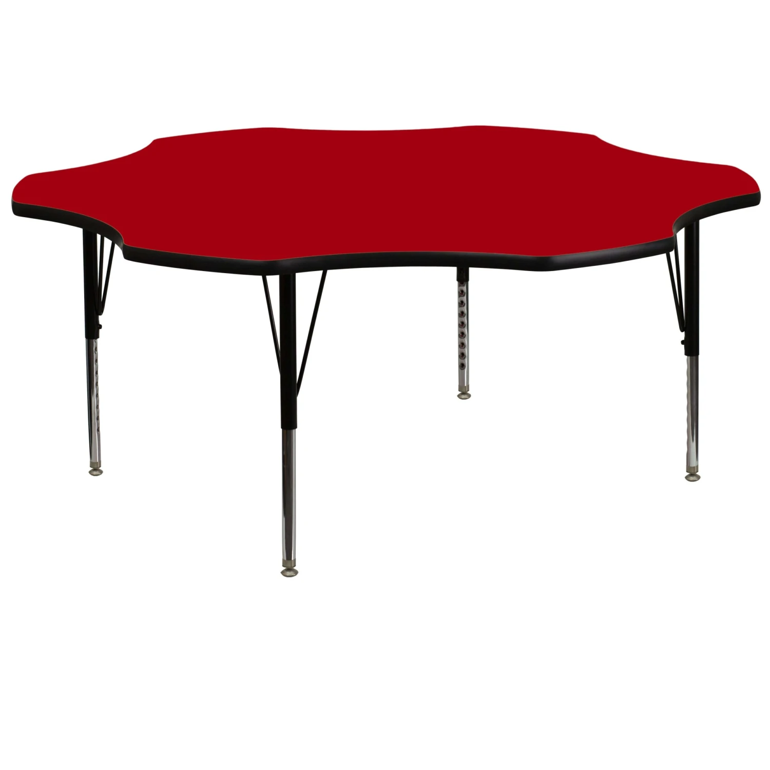 Flash 60'' Flower Thermal Laminate Activity Table - Height Adjustable Short Legs - Image 4