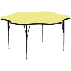 Flash 60'' Flower Thermal Laminate Activity Table - Standard Height Adjustable Legs