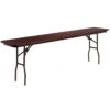 Flash 8-Foot High Pressure Mahogany Laminate Folding Training Table