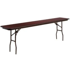 Flash 8-Foot High Pressure Mahogany Laminate Folding Training Table