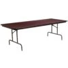 Flash 8-Foot Mahogany Melamine Laminate Folding Banquet Table