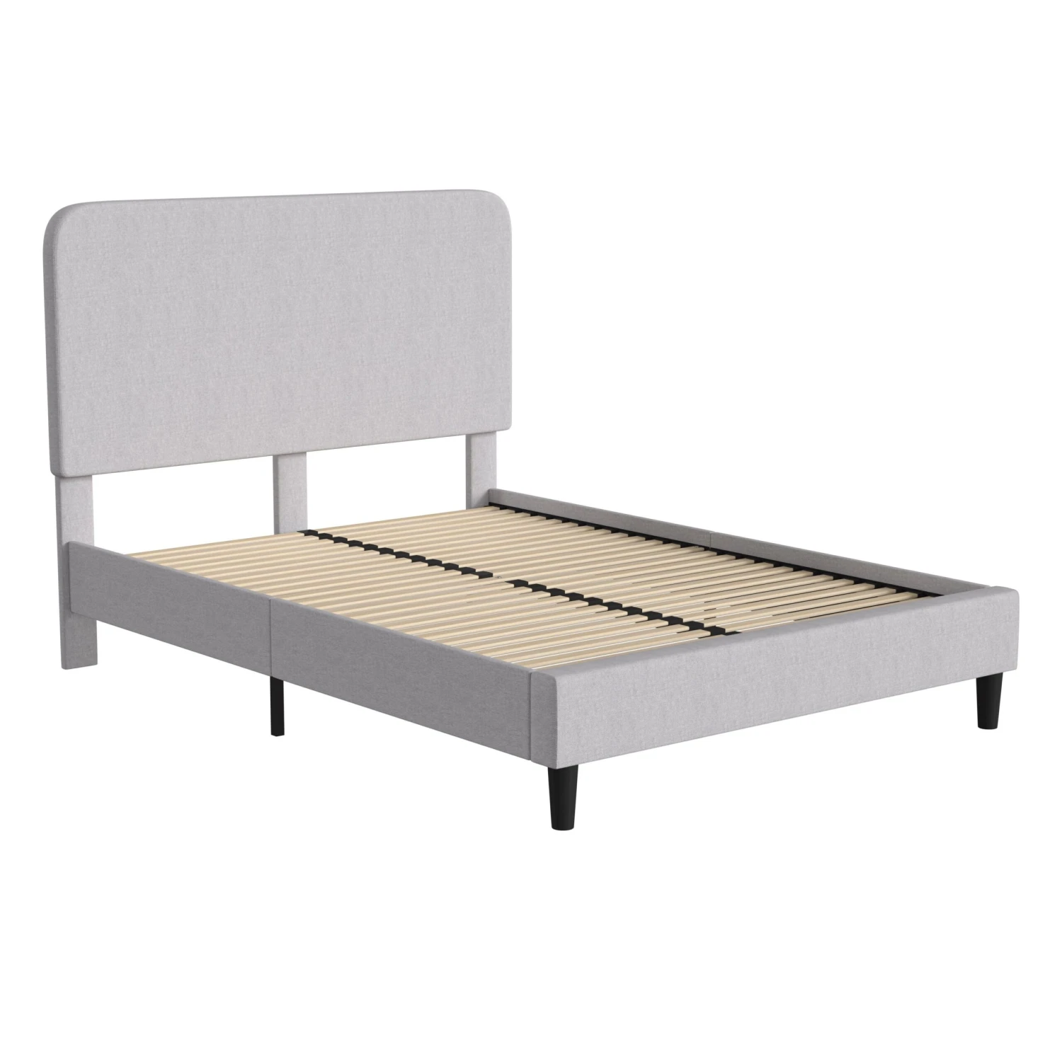 Flash Addison Upholstered Platform Bed - Headboard With Rounded Edges - No Box Spring Or Foundation Needed - Image 12