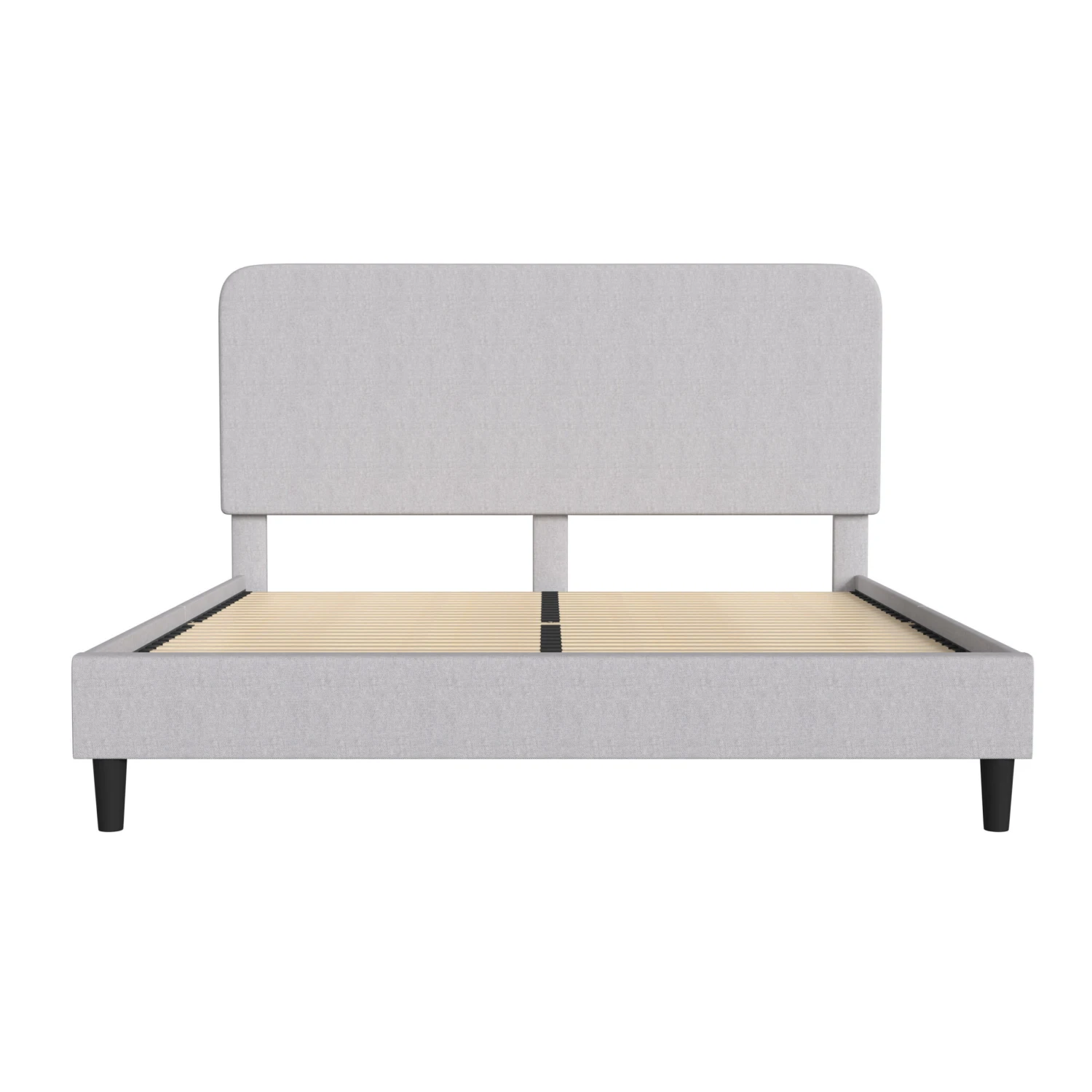 Flash Addison Upholstered Platform Bed - Headboard With Rounded Edges - No Box Spring Or Foundation Needed - Image 9