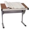 Flash Adjustable Drawing And Drafting Table With Pewter Frame