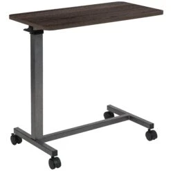 Flash Adjustable Overbed Table With Wheels For Home And Hospital