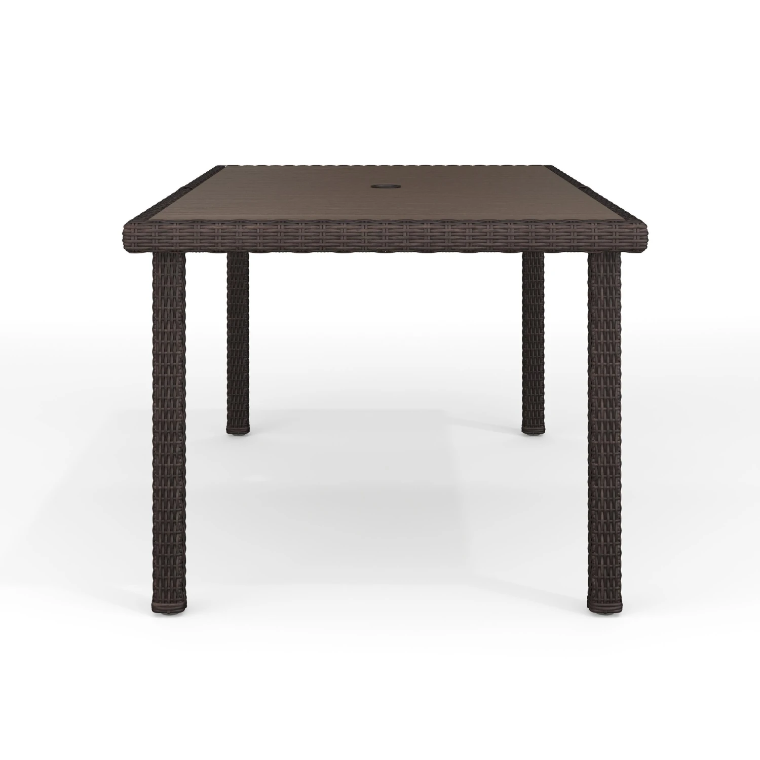 Bedford 60" Indoor-Outdoor Patio Table With Engineered Wood Top In Rattan Wicker - Image 2