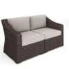 Bedford Indoor-Outdoor Modular Patio Loveseat In Rattan Wicker With All-Weather Cushions