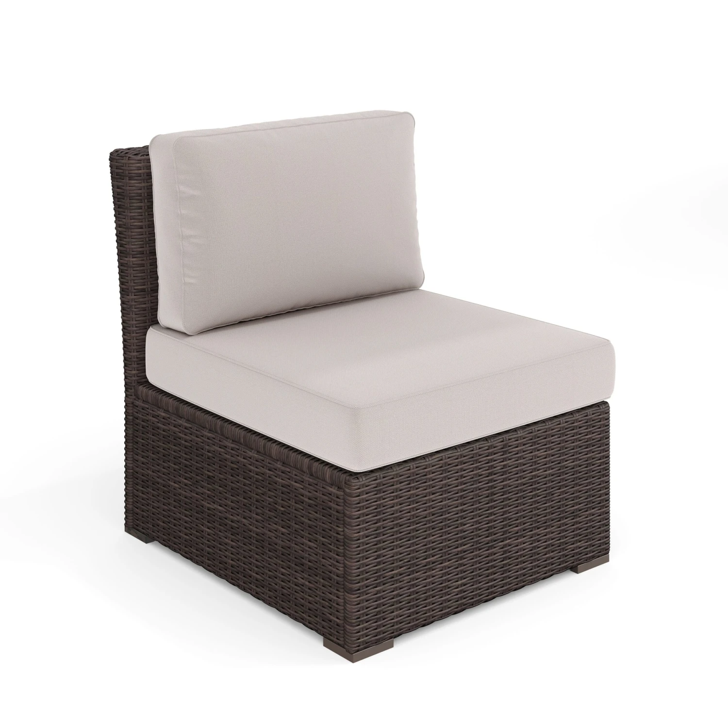 Bedford Indoor-Outdoor Modular Patio Sectional Sofa Center Seat In Rattan Wicker With All-Weather Cushions - Image 10