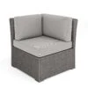 Bedford Indoor-Outdoor Modular Patio Sectional Sofa Corner Seat In Rattan Wicker With All-Weather Cushions