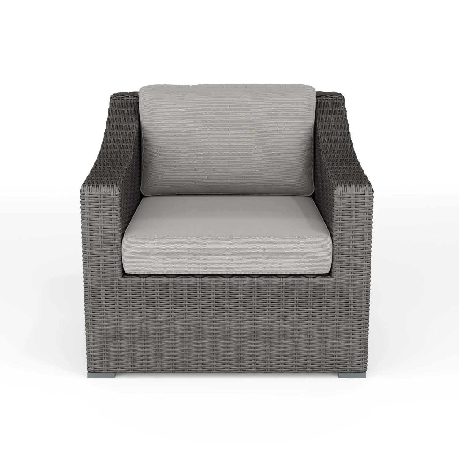 Bedford Indoor-Outdoor Patio Accent Chair In Rattan Wicker With All-Weather Cushions - Image 8