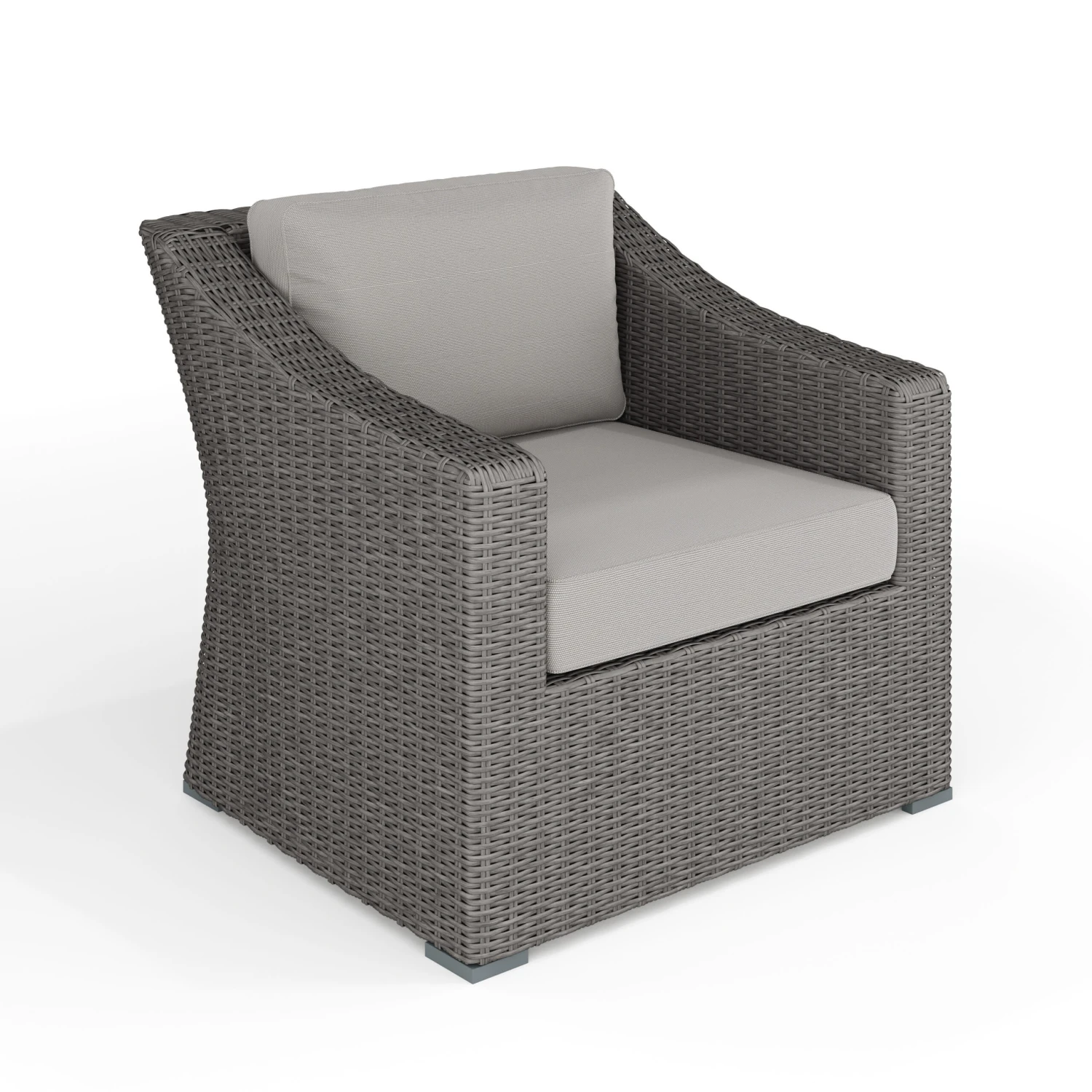 Bedford Indoor-Outdoor Patio Accent Chair In Rattan Wicker With All-Weather Cushions - Image 9