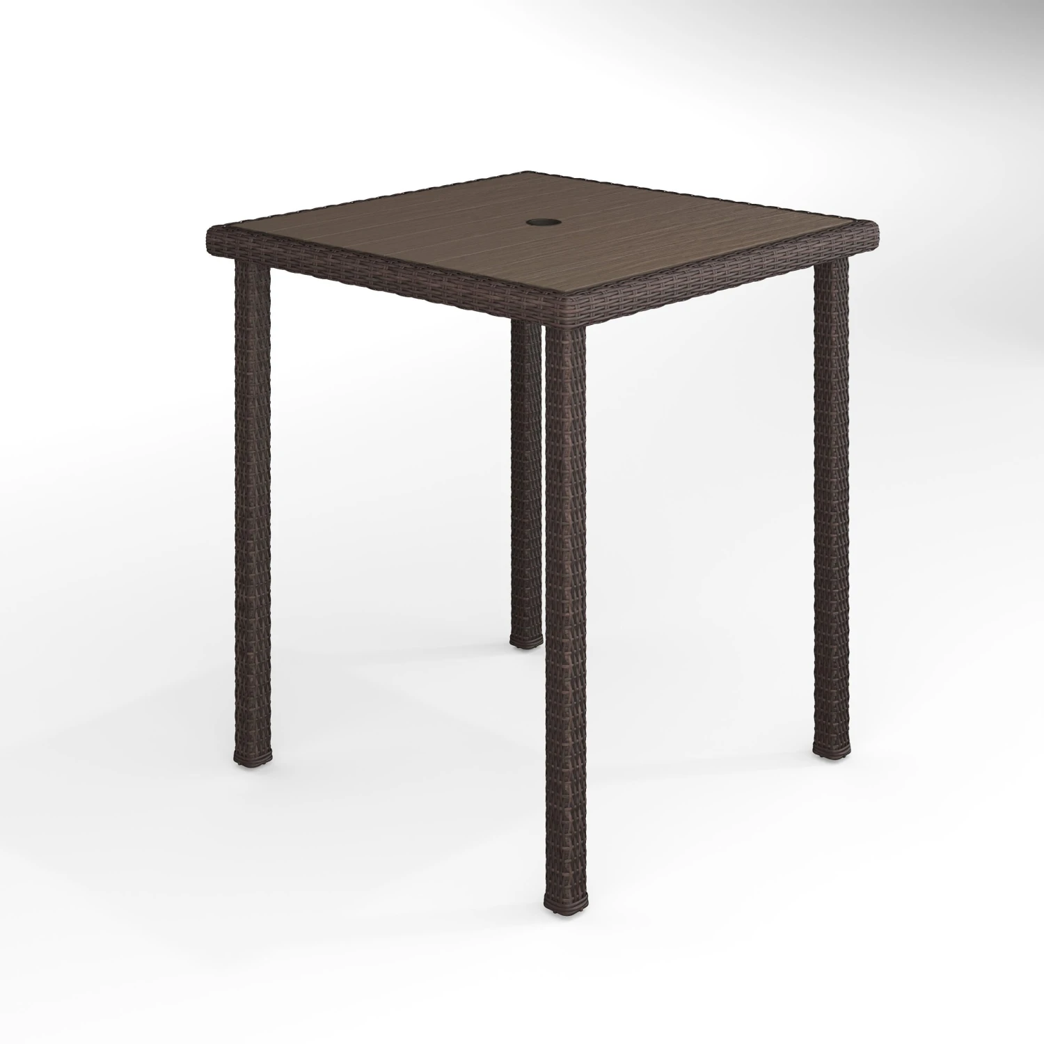 Bedford Indoor-Outdoor Patio Bar Height Table With Engineered Wood Top In Rattan Wicker - Image 4