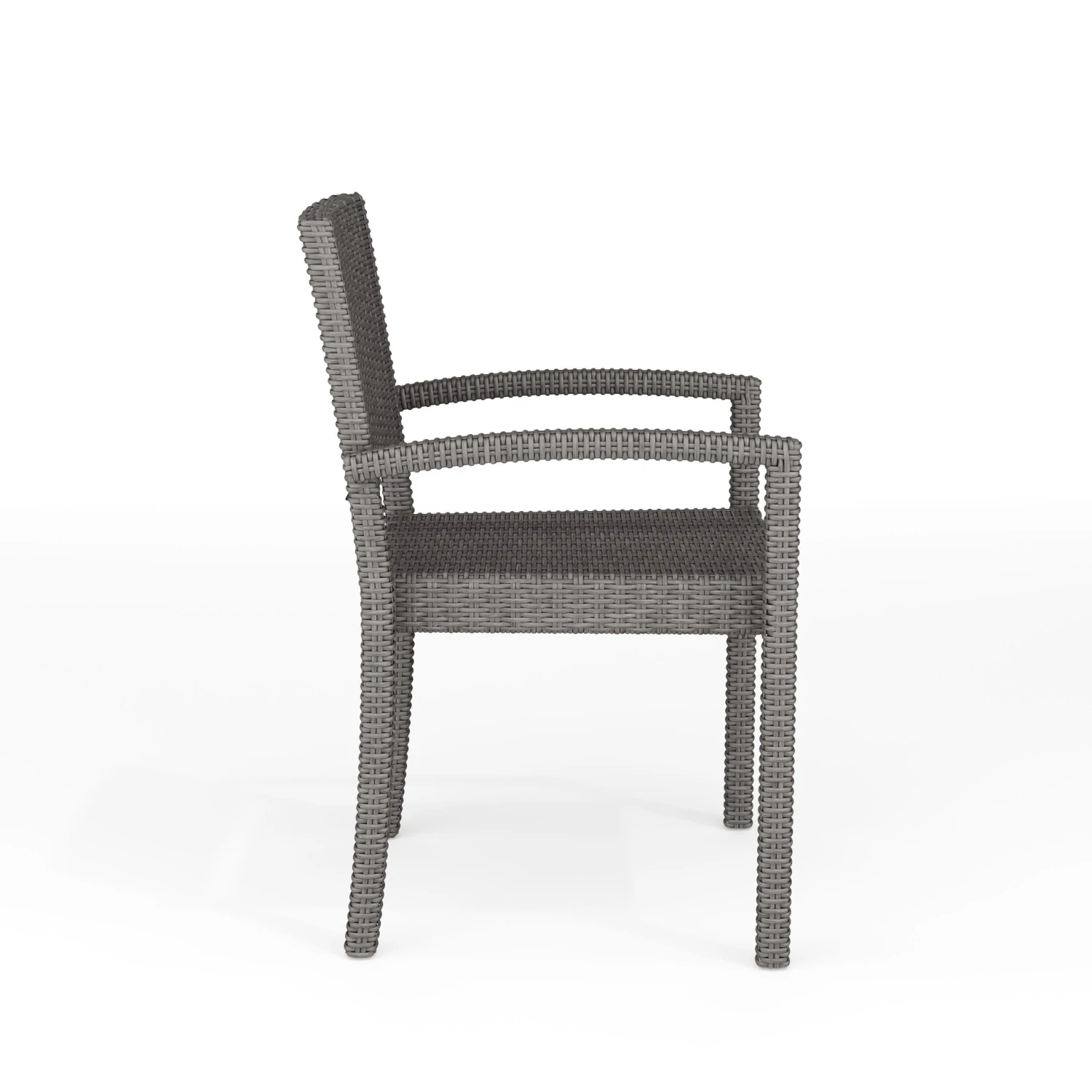 Bedford Indoor-Outdoor Stackable Patio Dining Armchair In Rattan Wicker - Image 7