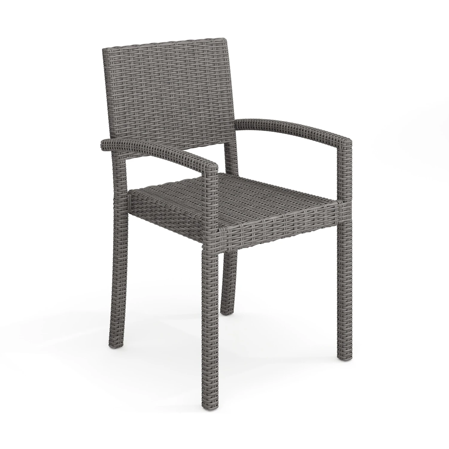 Bedford Indoor-Outdoor Stackable Patio Dining Armchair In Rattan Wicker - Image 10