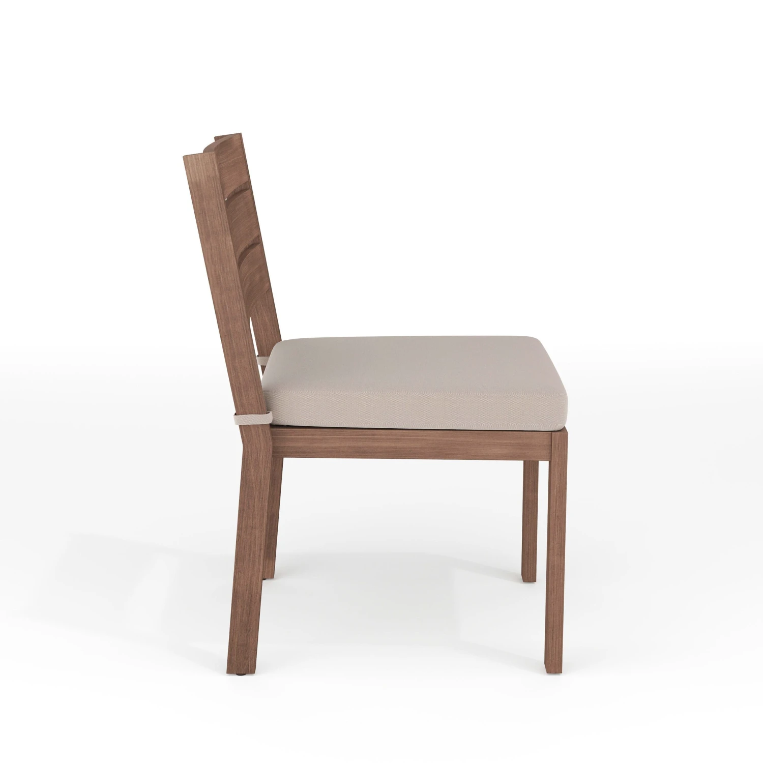 Bedford Set Of 2 Indoor-Outdoor Stackable Patio Dining Chairs With Brushed Woodgrain Aluminum Finish And All-Weather Seat Cushions - Image 4