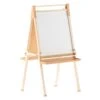 Flash Bright Beginnings Commercial Classroom Freestanding Wood Art Easel With Chalk Board, Dry -Erase Board, 2 Trays, Paper Roller, Paper Tear Bar