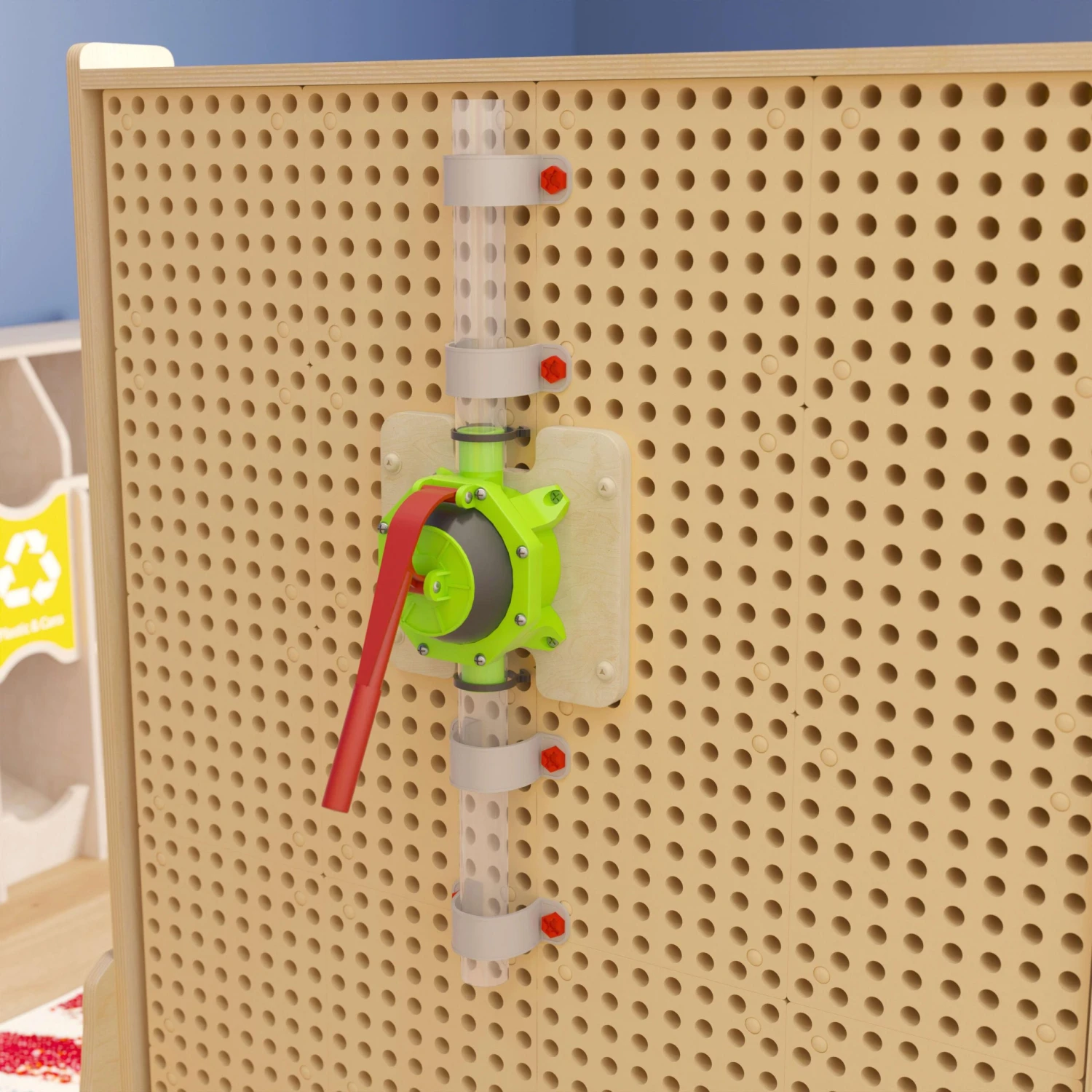 Flash Bright Beginnings Commercial Grade 10 Piece Modular STEAM Wall STEAM Accessories- Pipe Builder Hand Pump & Accessories - Image 2