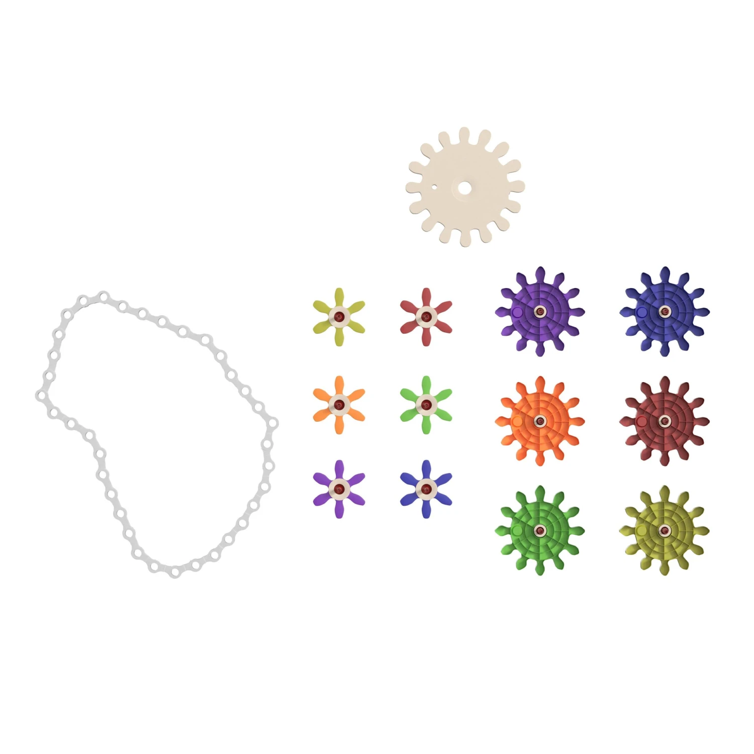 Flash Bright Beginnings Commercial Grade 79 Piece Multicolor Chain And Gears Accessory Set For Modular STEAM Wall Systems - Image 8