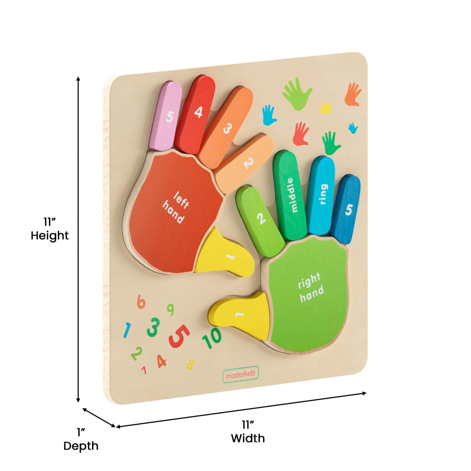 Flash Bright Beginnings Commercial Grade Birch Plywood STEM Hand Counting Learning Puzzle Board - Image 5