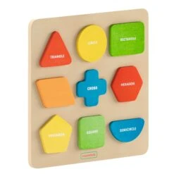Flash Bright Beginnings Commercial Grade Birch Plywood STEM Sorting Shapes And Colors Puzzle Board