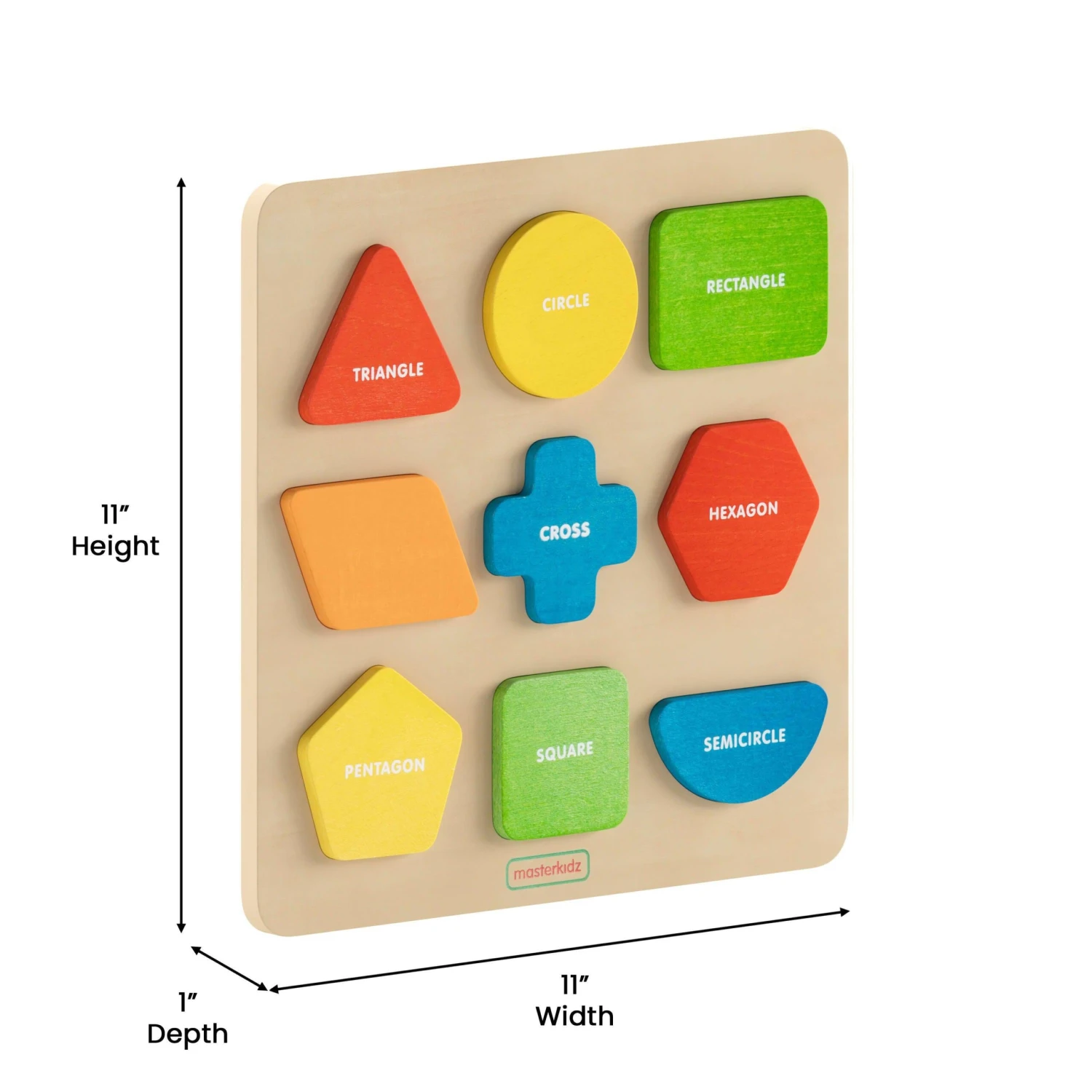 Flash Bright Beginnings Commercial Grade Birch Plywood STEM Sorting Shapes And Colors Puzzle Board - Image 5