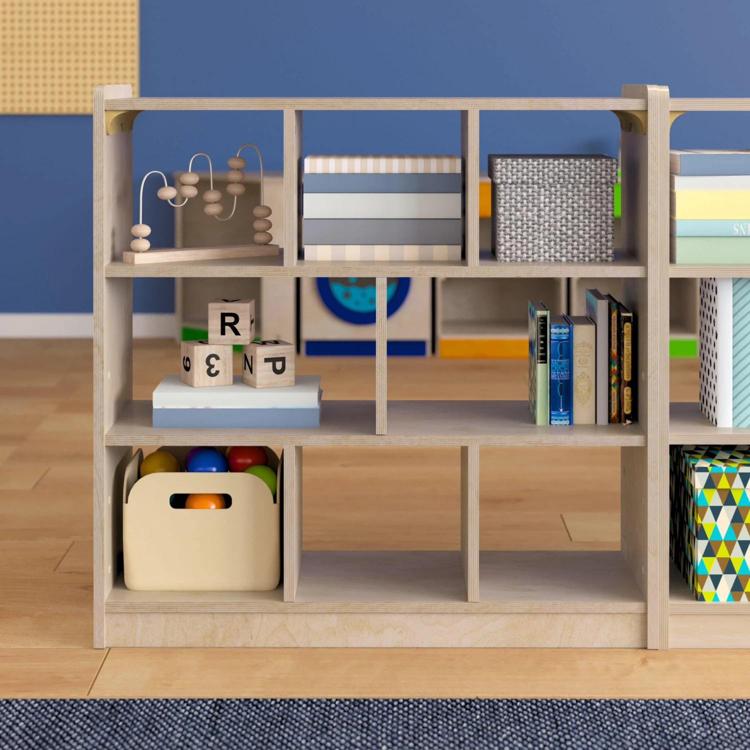 Flash Bright Beginnings Commercial Grade Modular Wooden Classroom Open Storage Unit, Safe, Kid Friendly Design - Image 7