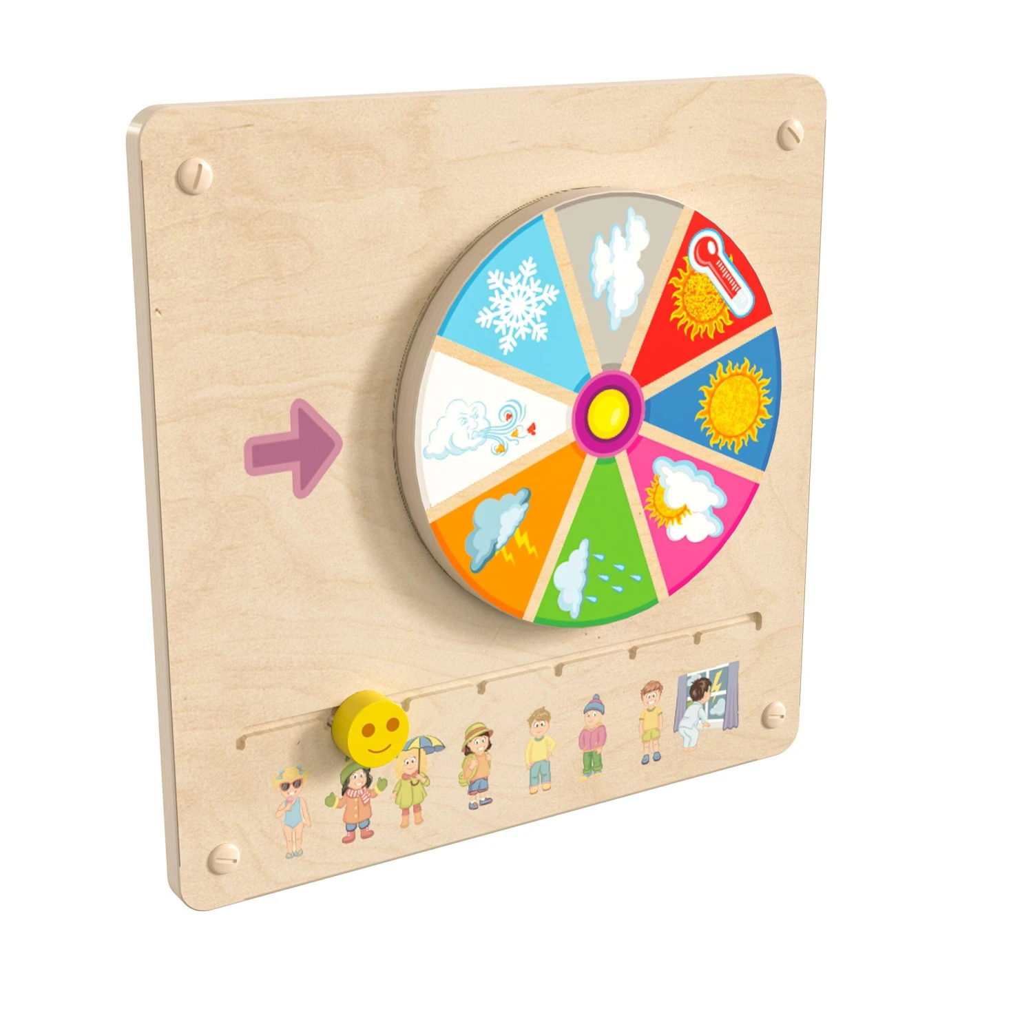 Flash Bright Beginnings Commercial Grade STEAM Wall Activity Board With Natural Finish And Multicolor Accents, Weather - Image 13