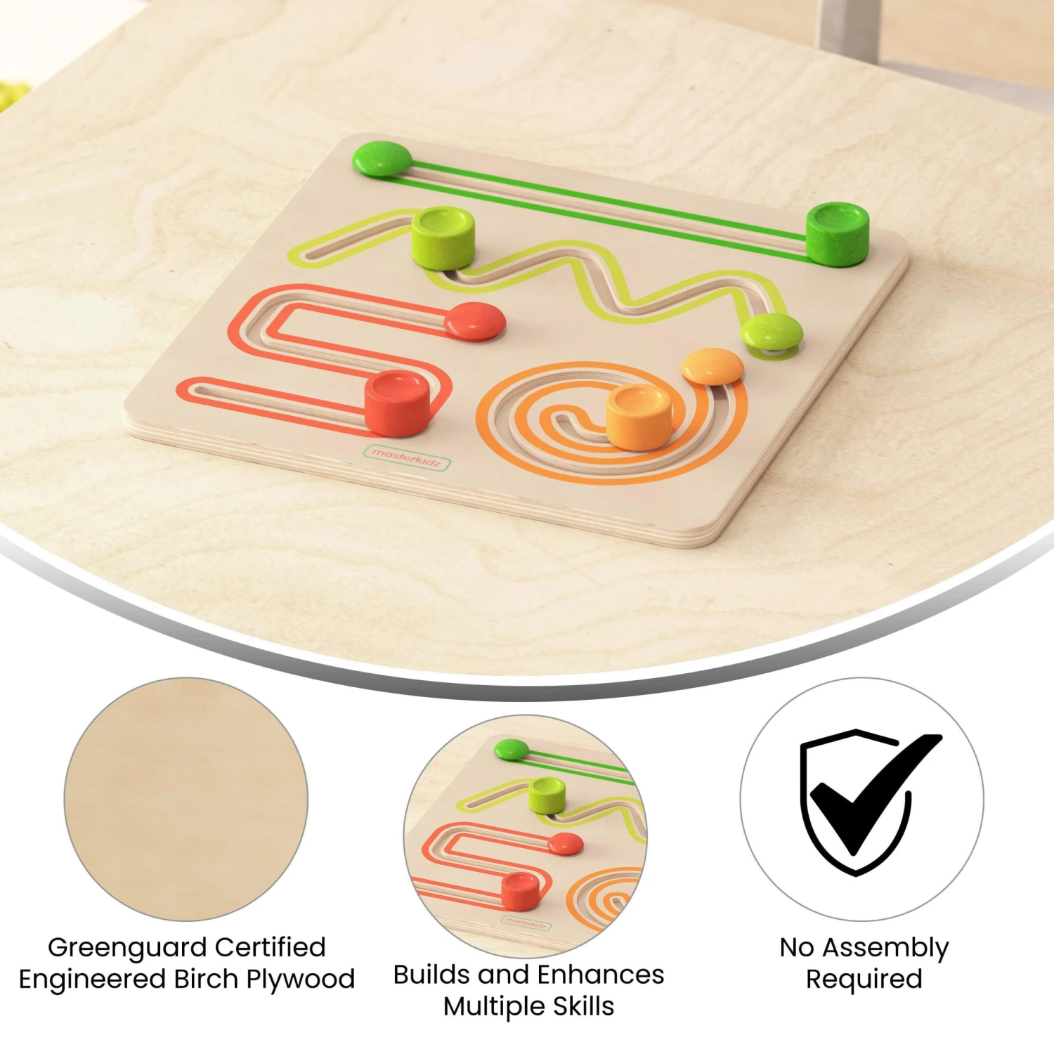 Flash Bright Beginnings Commercial Grade STEM Sliding Shapes Learning Board - Image 4