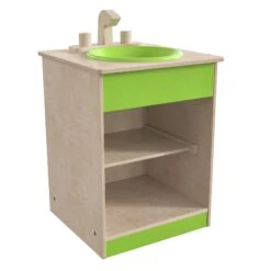 Flash Bright Beginnings Commercial Grade Wooden Children's Kitchen Sink With Integrated Storage