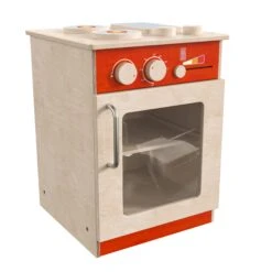 Flash Bright Beginnings Commercial Grade Wooden Children's Kitchen Stove With Integrated Storage